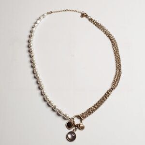 Loft by Ann Taylor Gold Tone And Faux Pearl Necklace